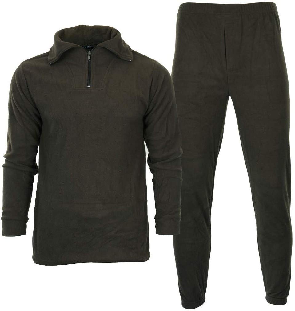 Mil-Tec Thermal Underwear Set Olive Men’s Medium Fleece Cold Weather