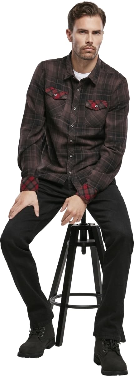 Brandit Men's Checkshirt Duncan Brown/Black