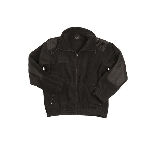 Military Army Warm Camo FLEECE ZIP Hunting JACKET Black (Large)