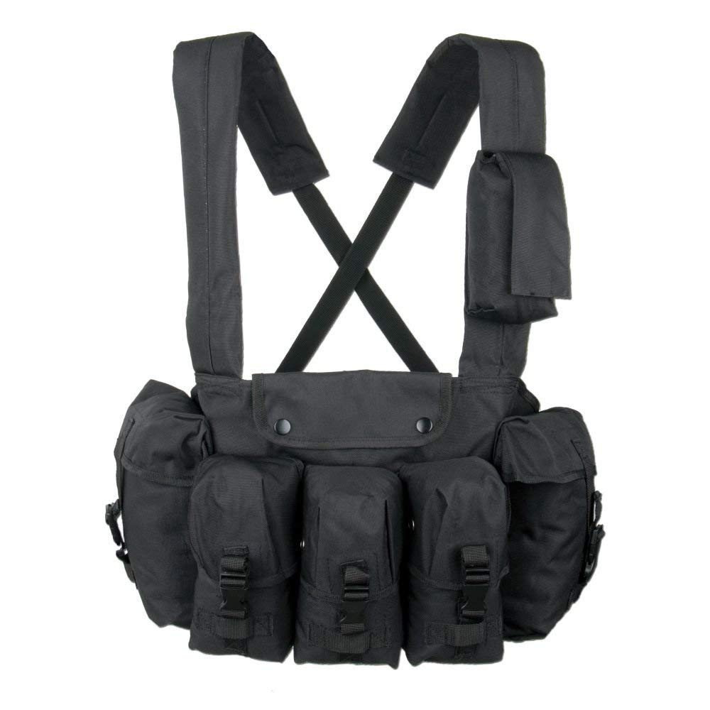 Airsoft Mag Pouches Carrier Vest Chest Rig Tactical Military Army Black