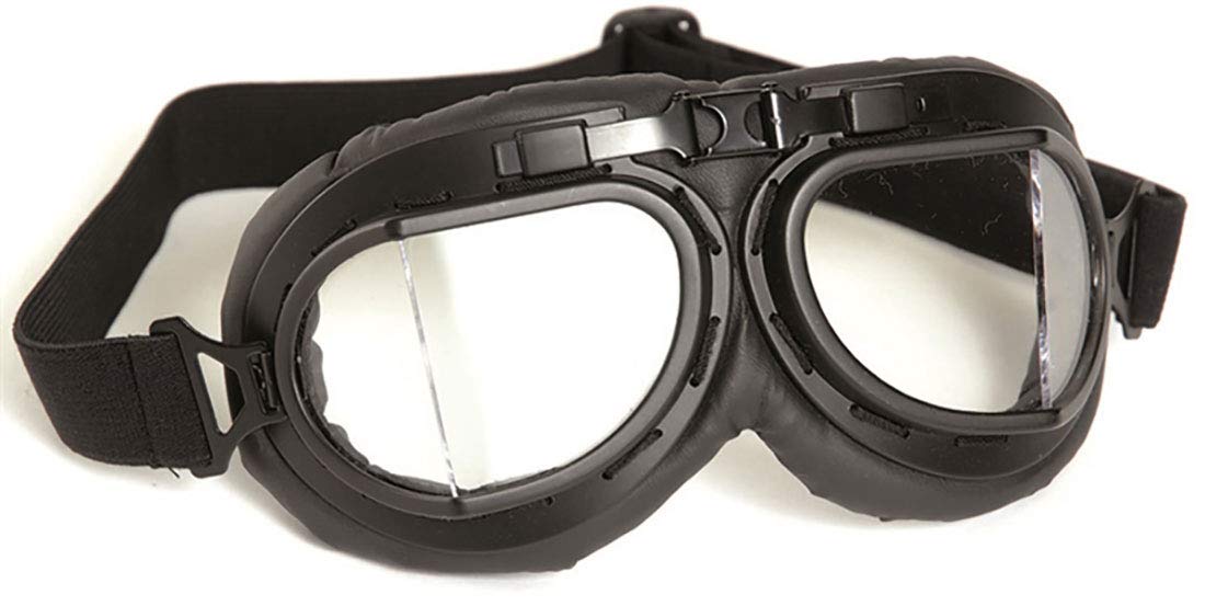 Mil-Tec RAF Aviator Goggles – Black Frame Clear Lens Adjustable