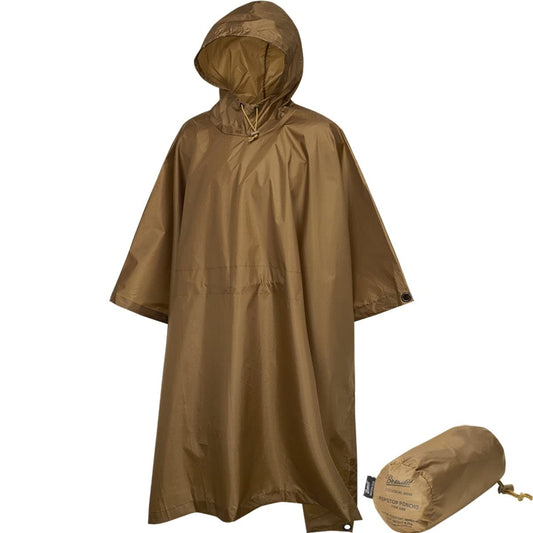 Brandit Unisex Rain Jacket Ripstop Poncho, Color:camel, Size:one size