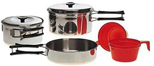 Mil-Tec 2-Person Cooking Set – Stainless Steel Outdoor Cookware Kit