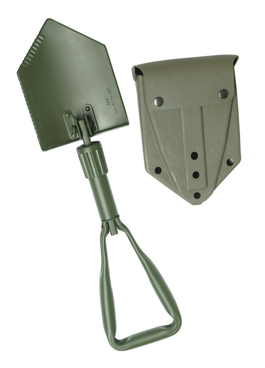 BW Triangular Spade with Sheath – German Army Patchwork Military Shovel