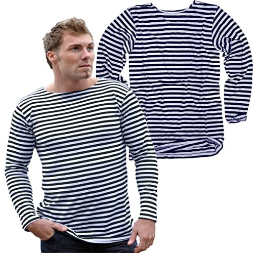 Mil-Tec Striped Summer Sweater Blue White Cotton Navy Pullover 3XL