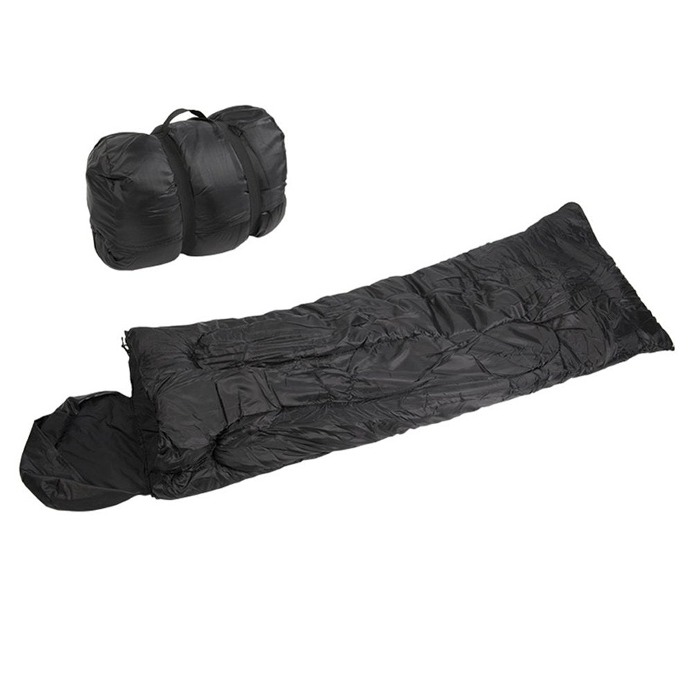 Mil-Tec Pilot Sleeping Bag Black – 4-Season Mummy Bag with Pillow