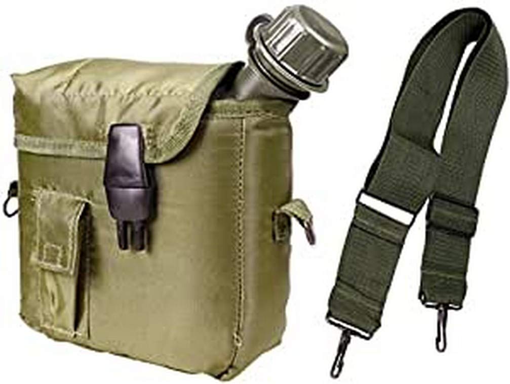 Mil-Tec US 2QT Field Bottle Olive – With Case & Adjustable Strap