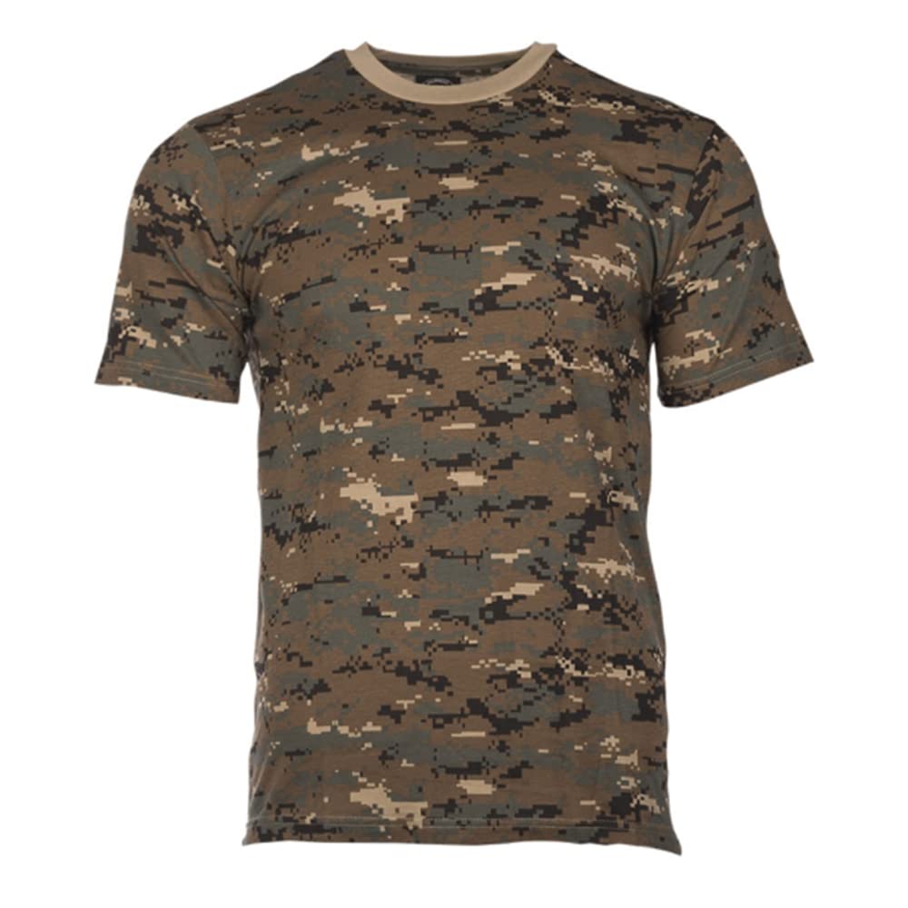 Mil-Tec T-Shirt Digital Woodland Camo Cotton Crew Neck Military 2XL