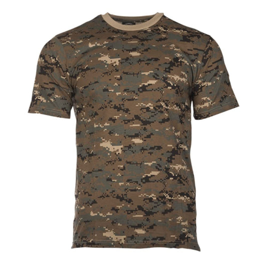 Mil-Tec T-Shirt Digital Woodland Camo Cotton Crew Neck Military 2XL