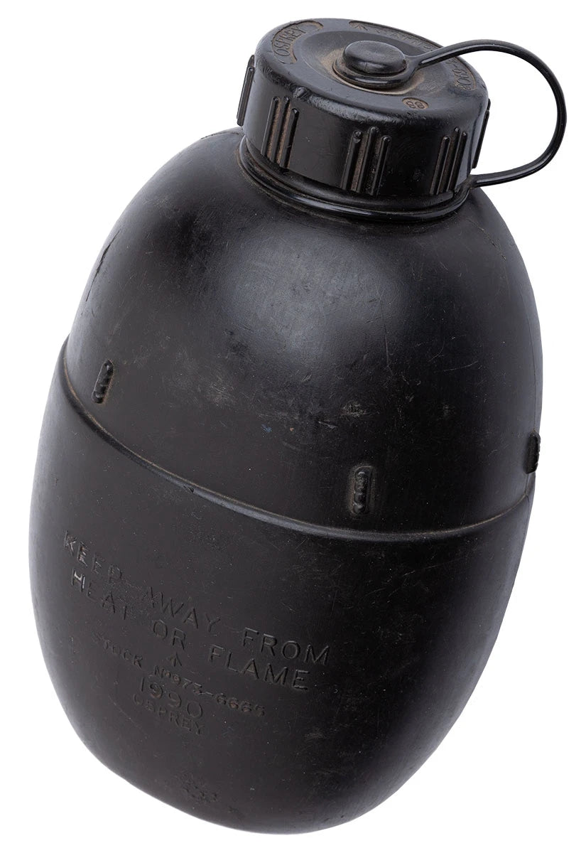 Original British Army Military GB Canteen Plastic Black Without Cup Used