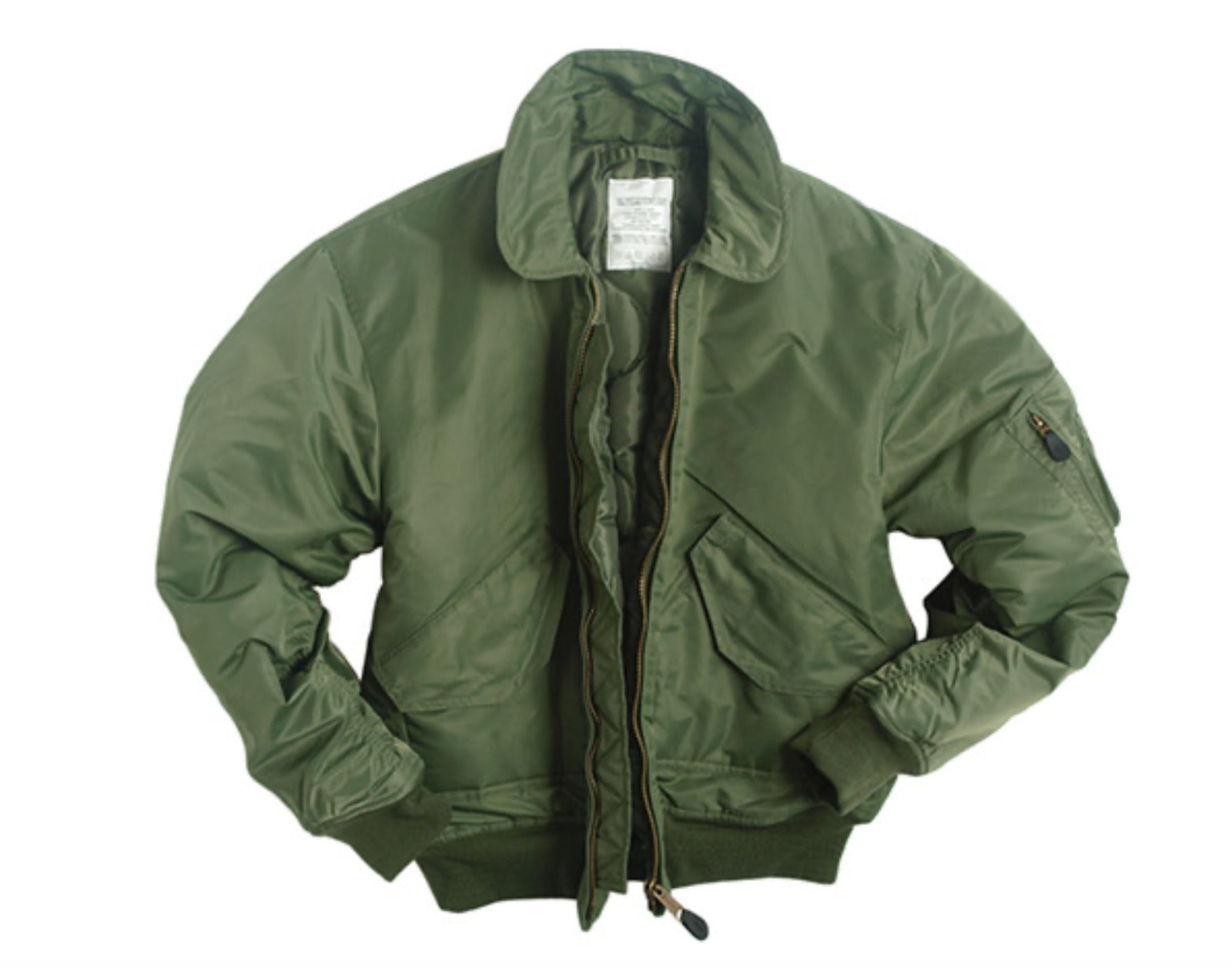 US Military Bomber Style Jacket Basic CWU Flight Pilot OD Green