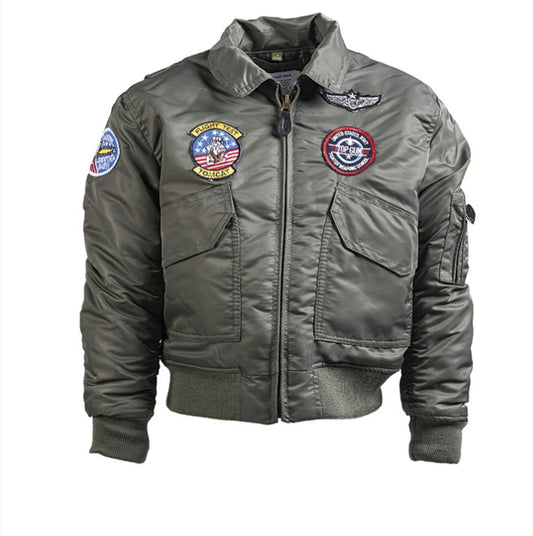 US Army Military Style Jacket Kids Size MA1 Field Pilot With Patches CWU