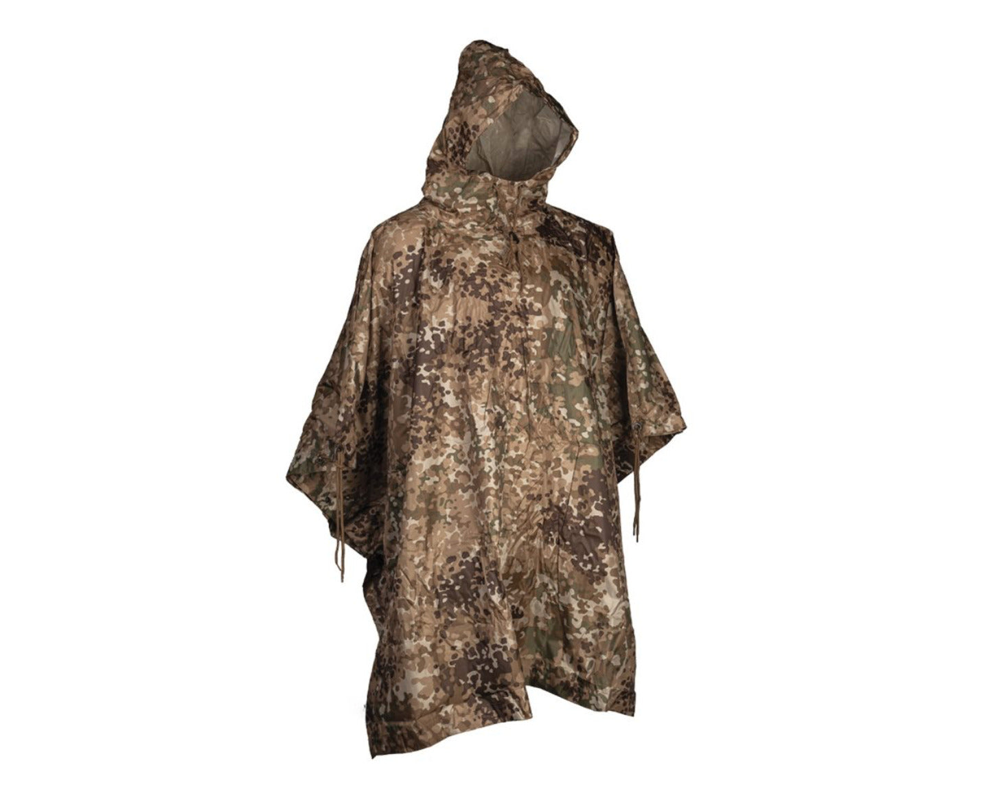 MIL-TEC Weatherproof Rain Coat Hunting Wet Weather Poncho Ripstop Arid Flecktarn