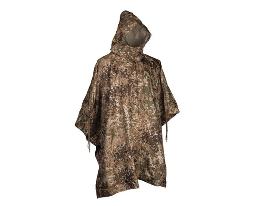 MIL-TEC Weatherproof Rain Coat Hunting Wet Weather Poncho Ripstop Arid Flecktarn