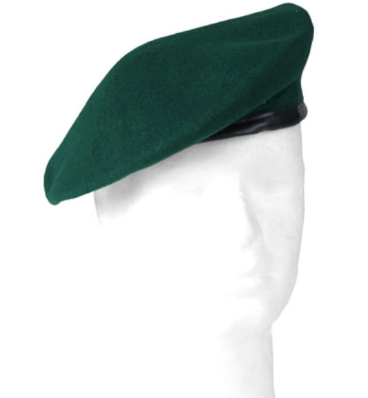 Army Cap Military Hat FIeld Beret 100% Wool Green