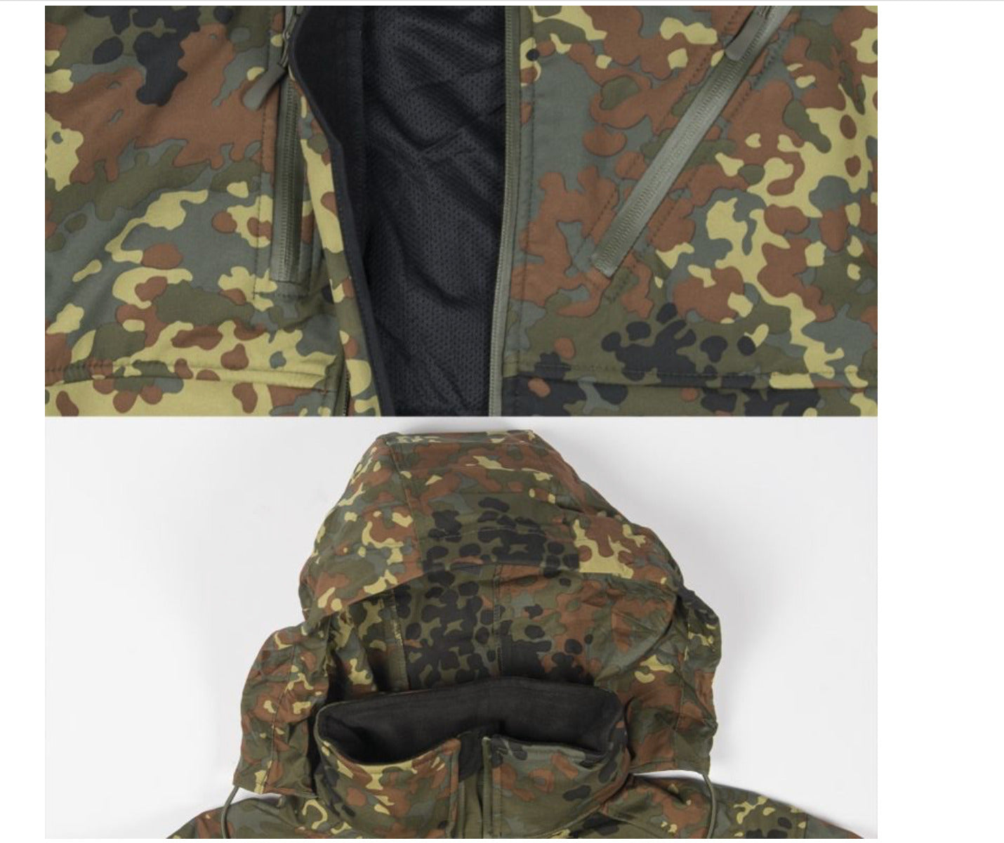 MIL-TEC Military Softshell Jacket SCU 14 Tactical Combat Army Hunting Flecktarn