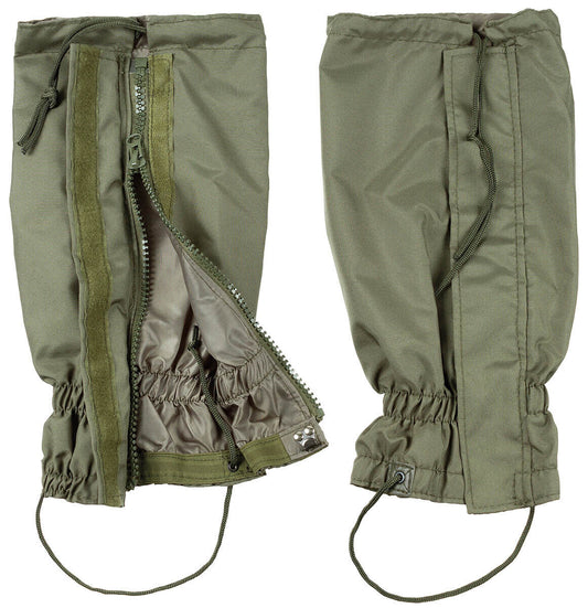 Bundeswehr Gaiters Hight Quality Outdoors Durable OD Green With Zip Steel Wire