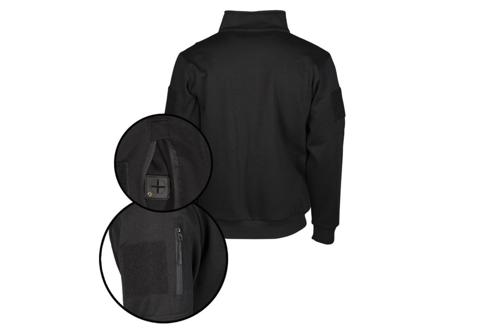 MIL-TEC Ranger Military Tactical Sweatshirt With Zipper  Outdoor Hunting Black