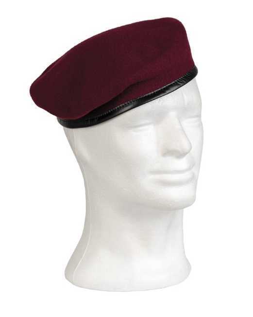 Original Plein Ciel Beret German Army Commando 100% Merino Wool Burgundy