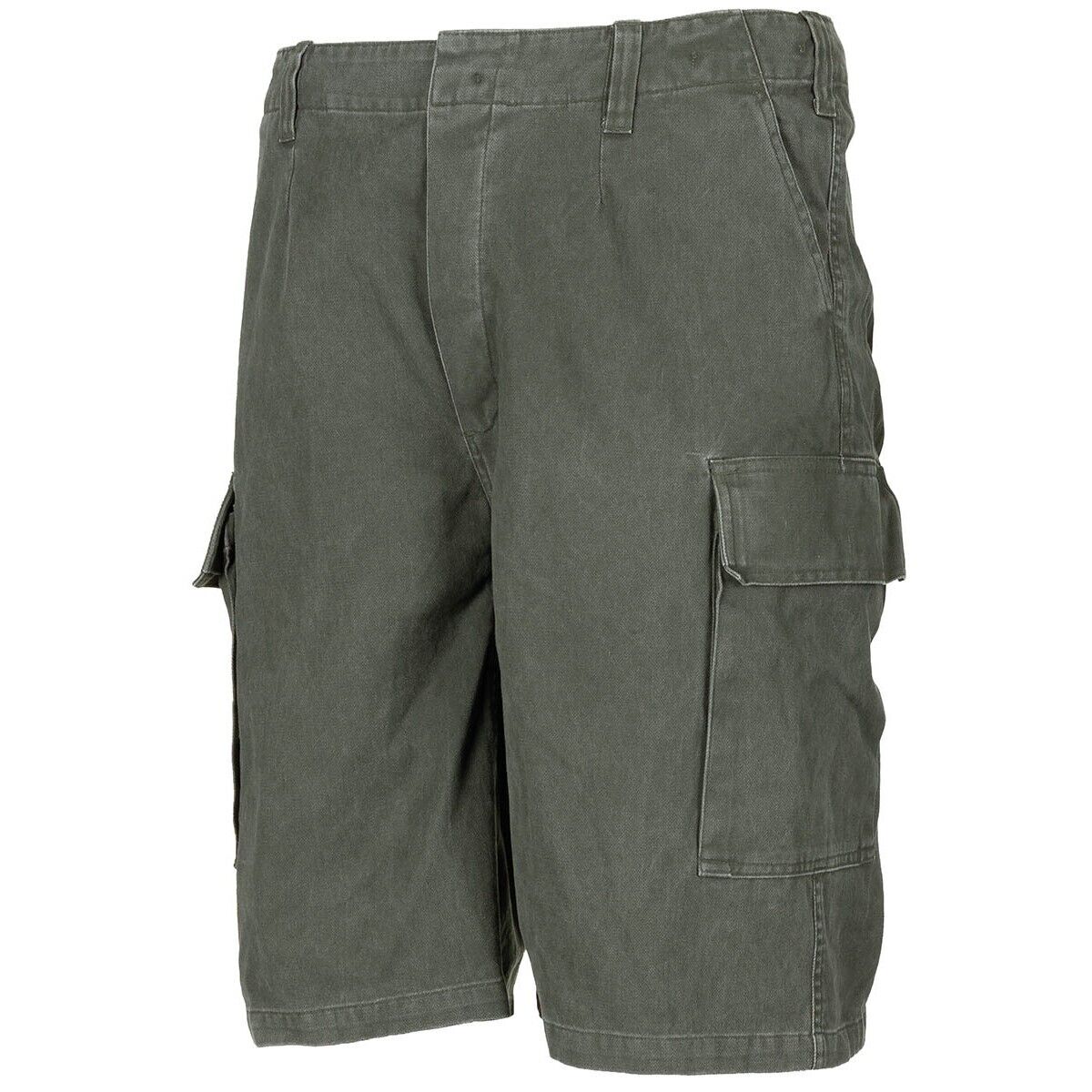 Bundeswehr German Army Moleskin Bermudas OD Green Stonewashed Military Surplus