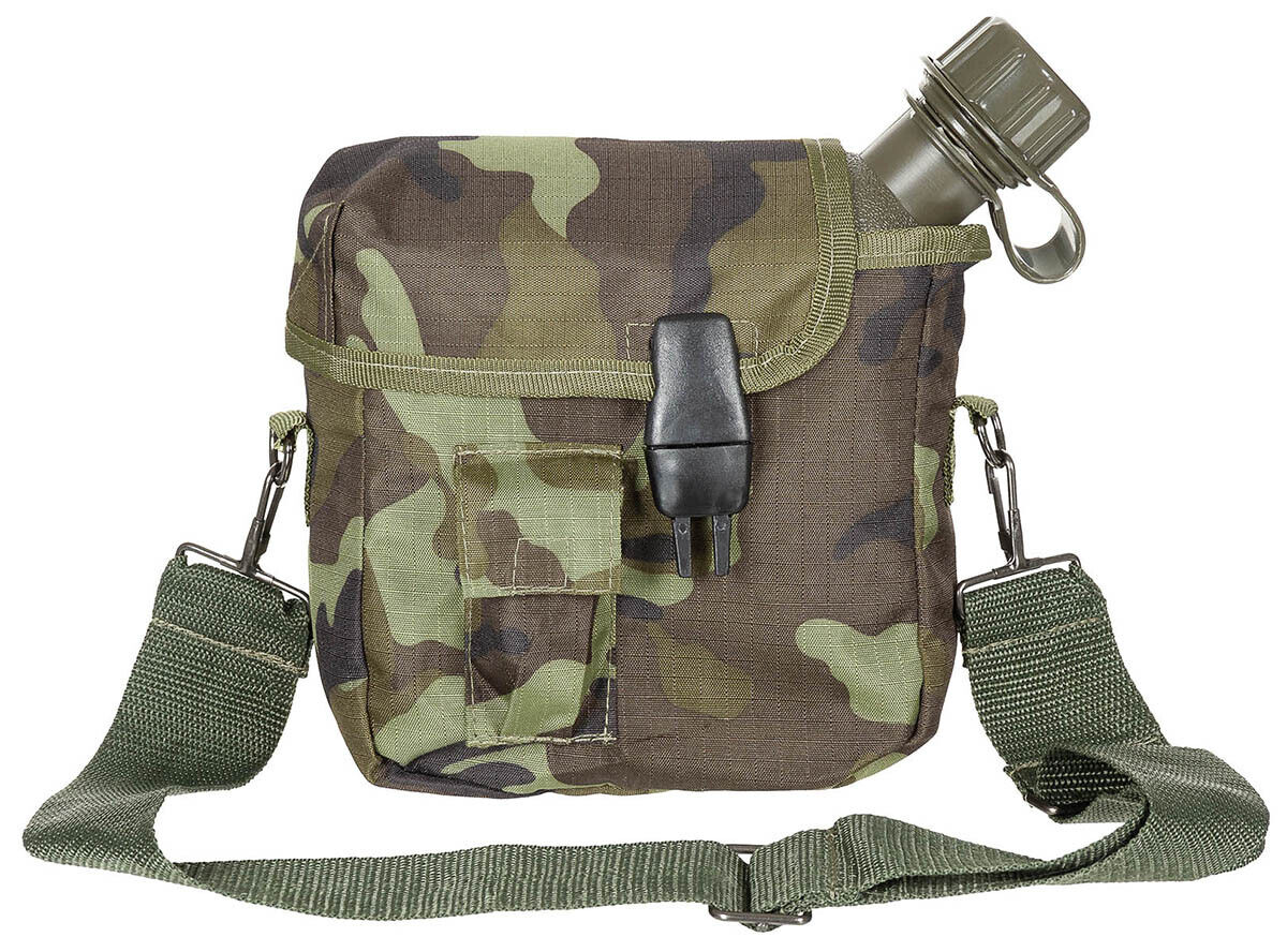 US Army Military Canteen Angular With Cover M 95 CZ Camo