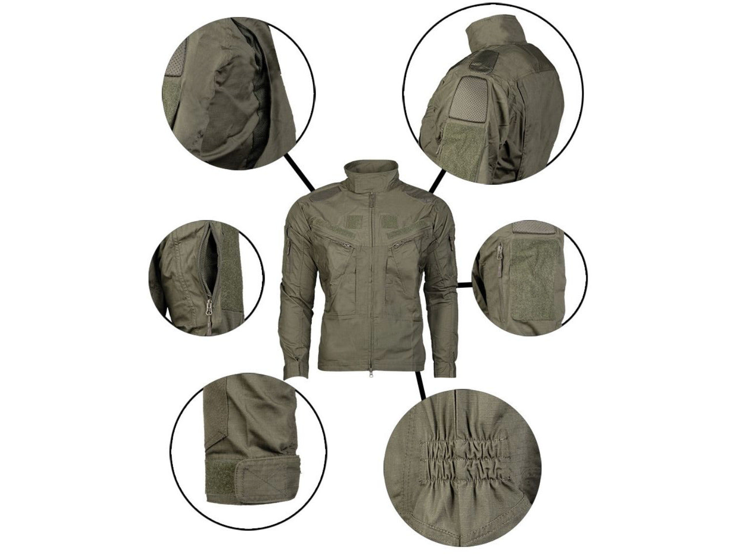 MIL-TEC  Chimera Light Jacket Military Army Combat Style OD Green