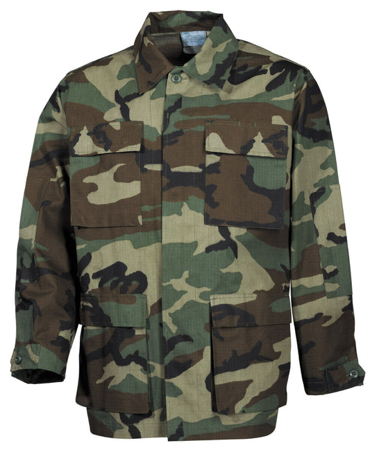 US Field Jacket Men's Military Combat Camping US BDU Rip Stop Camo Woodland