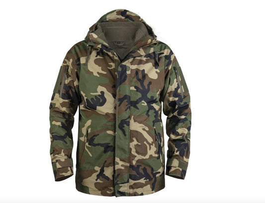 MIL-TEC Military Army Wasp Z2 Wet Weatherproof Jacket With Fleece Liner Woodland
