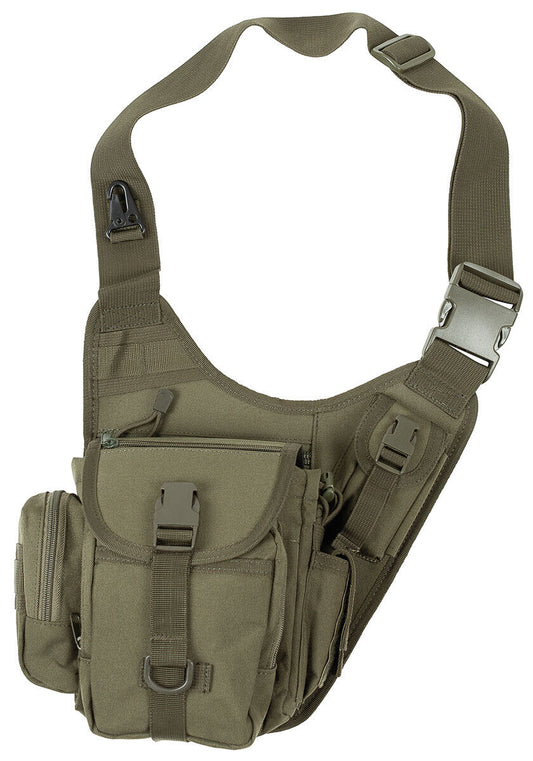 OD Green Shoulder Bag Detachable Adjustable Strap Metal Carabiner Slide-In