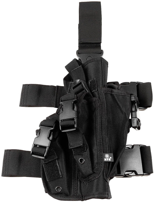 Black Right Leg Holster Adjustable Straps Detachable Belt Strap Magazine Pouches