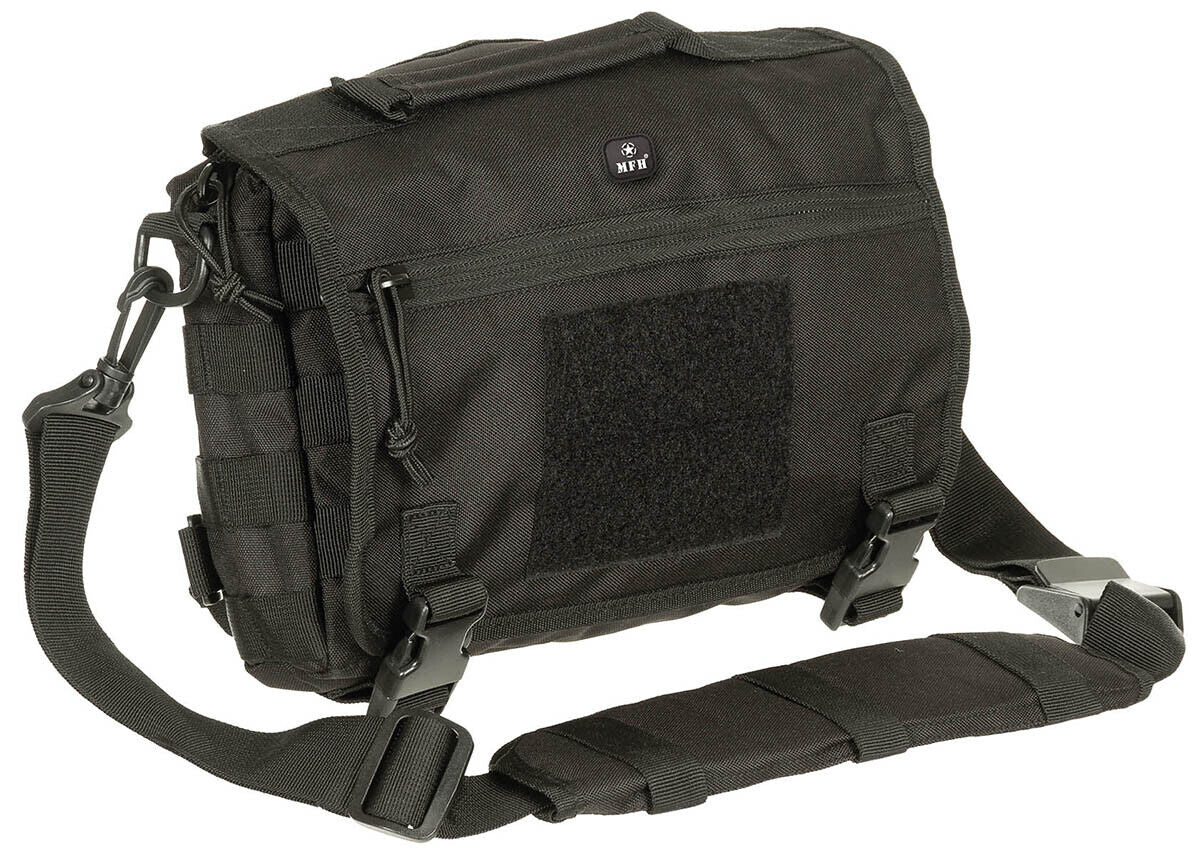 Shoulder Bag Military Army Combat Style Deluxe Adjustable MOLLE Black