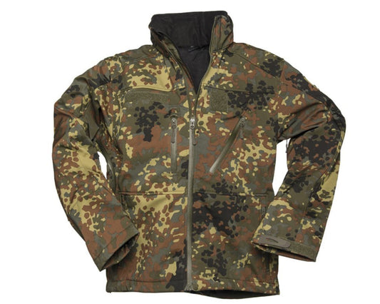 MIL-TEC Military Softshell Jacket SCU 14 Tactical Combat Army Hunting Flecktarn