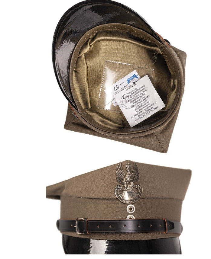 Polish Army Men Visor Hat - Military Surplus Vintage Used Classic