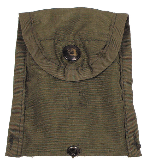 Original US Army First Aid Pouch Green Alice Clips – Used