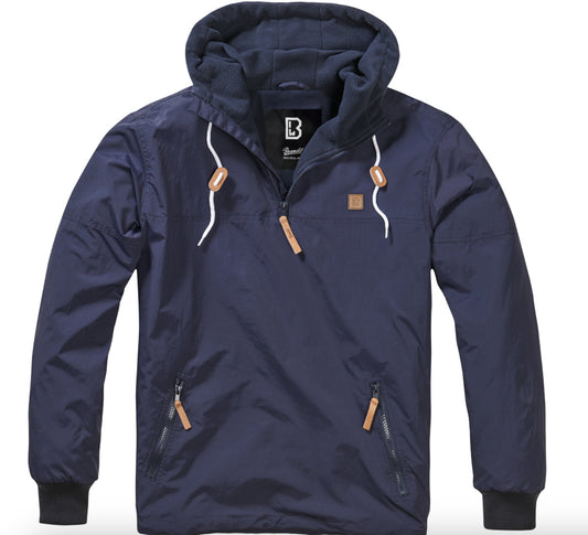 Brandit Luke Windbreaker Hooded Jacket Anorak Mens Outdoor Navy