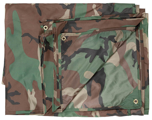 Tarpaulin Waterproof Military Army Outdoor Cover Woodland  ca. 300x300cm