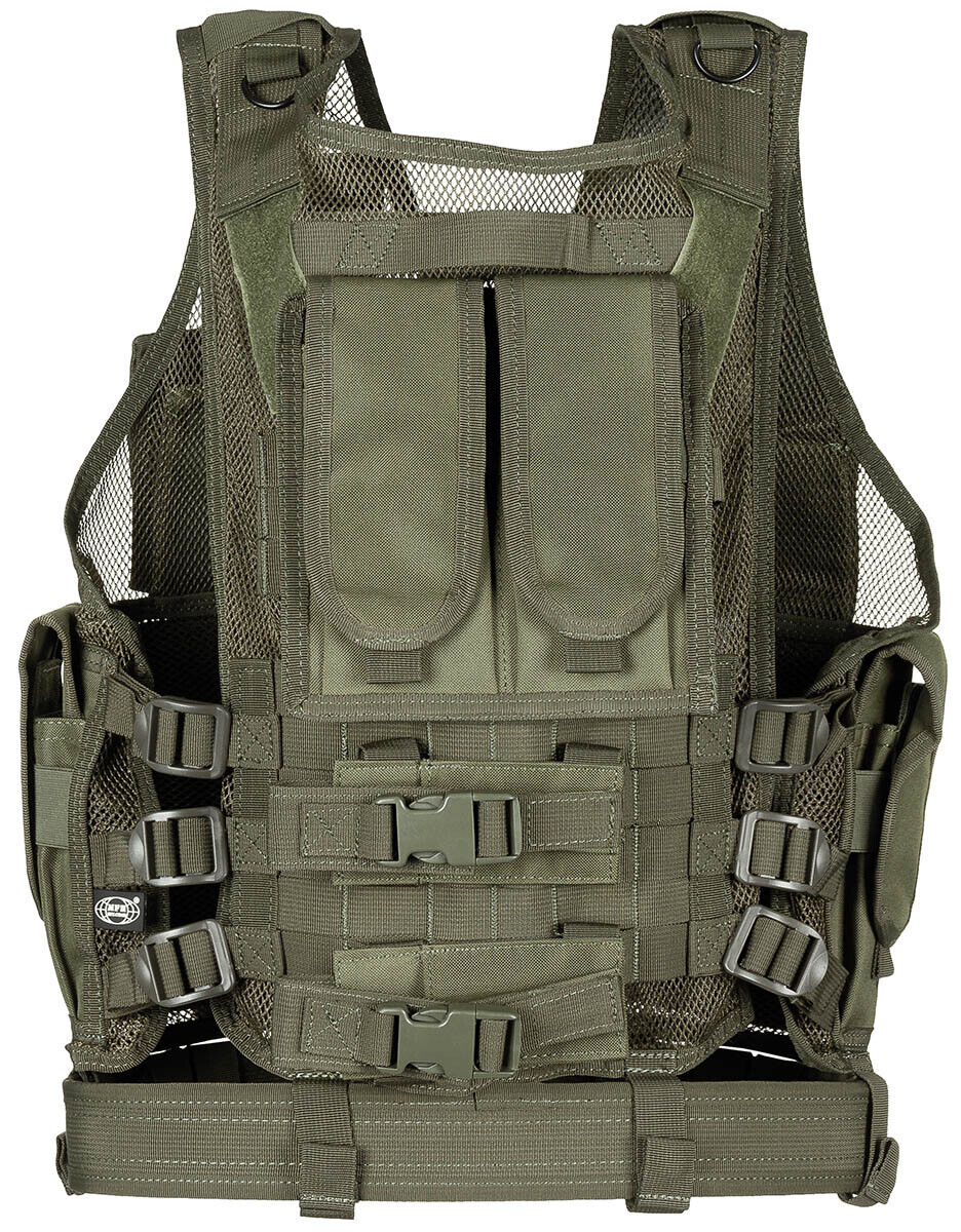 US Army OD Green Combat Vest with Belt – MOLLE, Adjustable, One Size