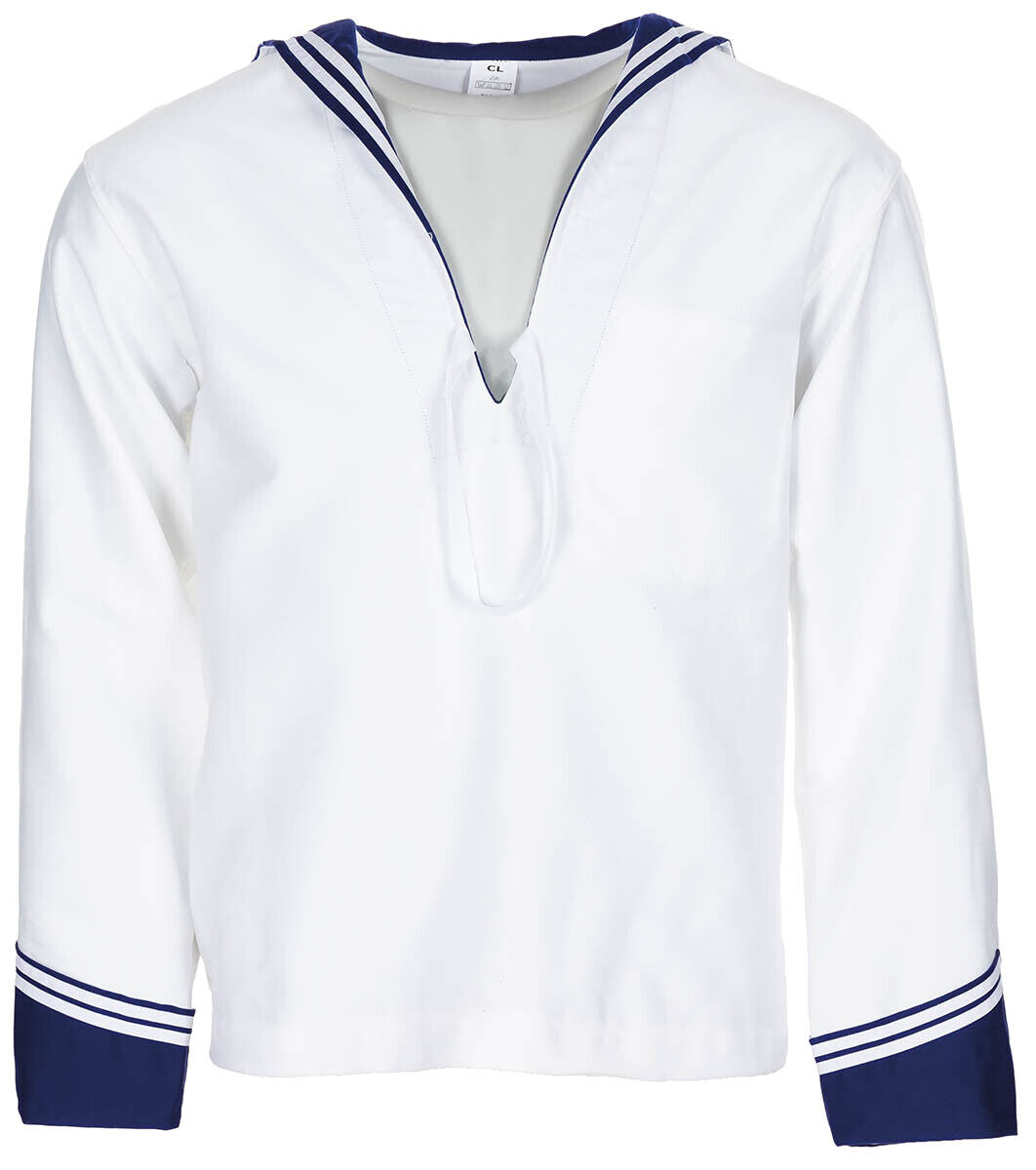 Original Italian Navy Military Army Long Sleeves Shirt White 100% Cotton New