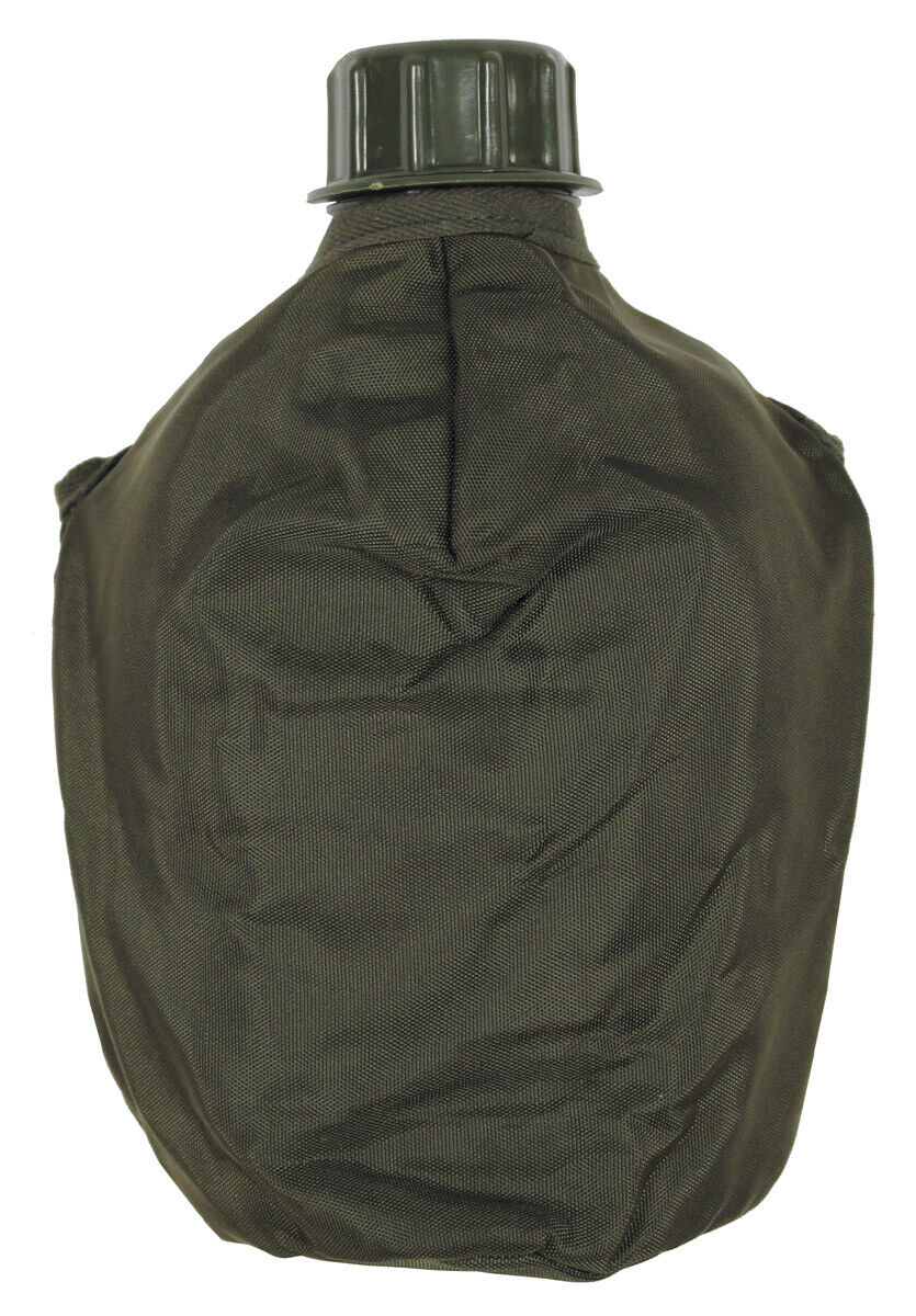 Plastic Canteen Military Army Style OD Green New 1L With AT Cover