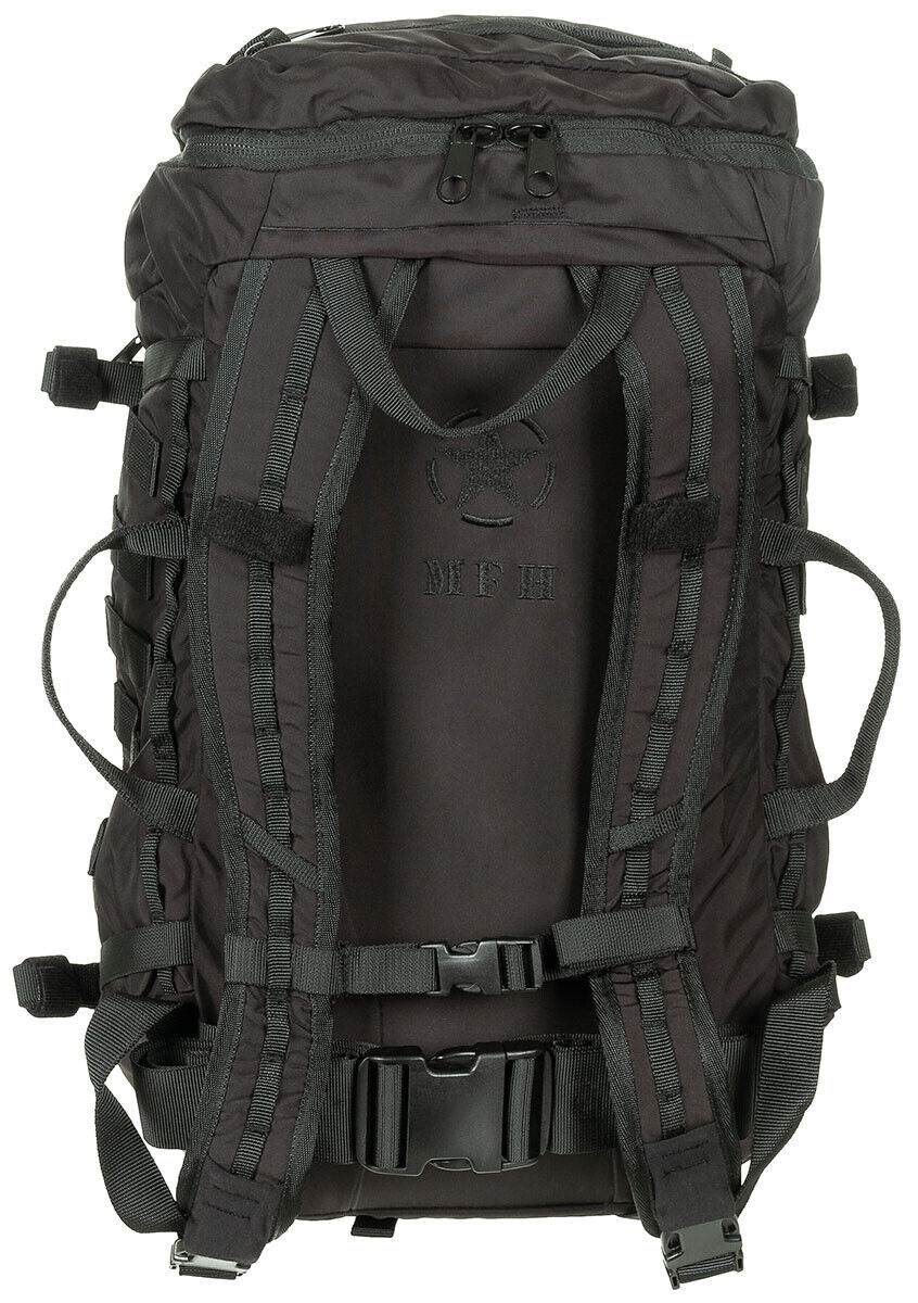 Black Cordura Backpack Mission 30 Adjustable Straps Multiple Pockets