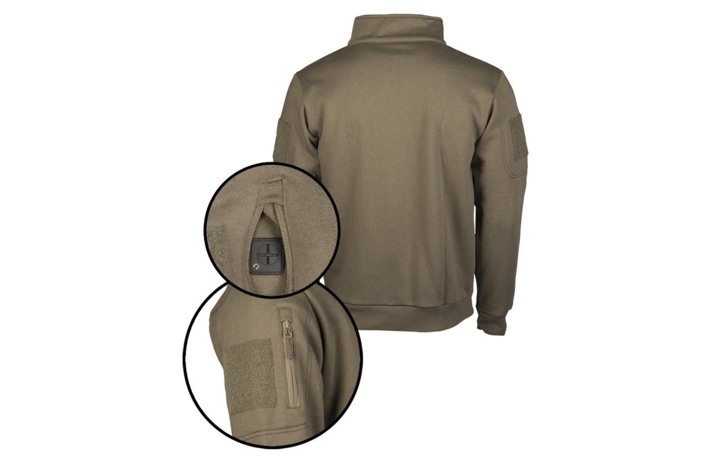 MIL-TEC Ranger Military Tactical Sweatshirt With Zipper  Outdoor Hunting Green