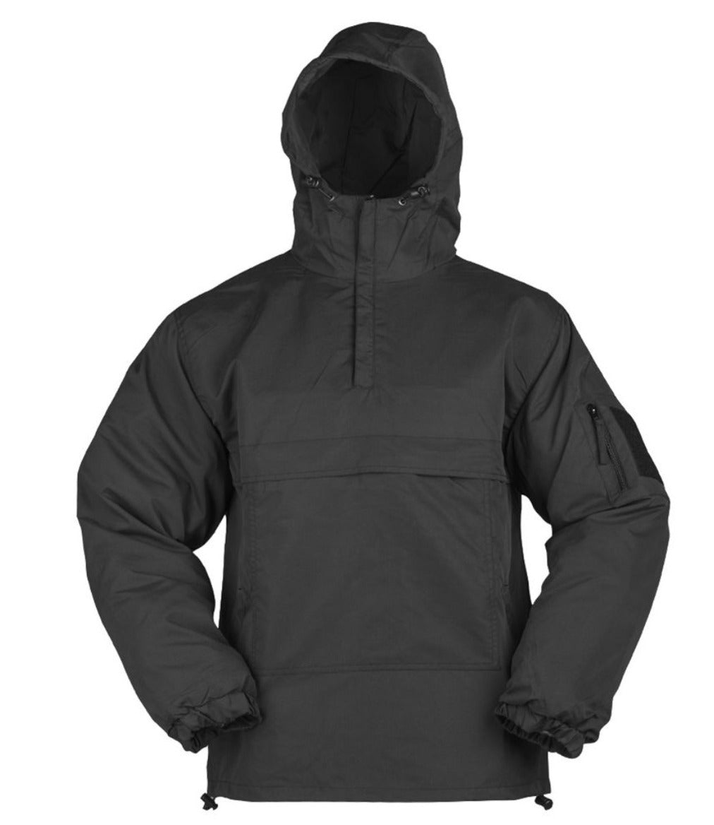 Combat Black Summer Anorak Jacket Lightweight Tactical Windbreaker Pullover