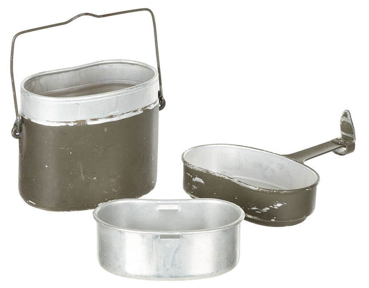 Original Austrian Army Military Mess Ki, aluminium OD Green 3 Parts Used