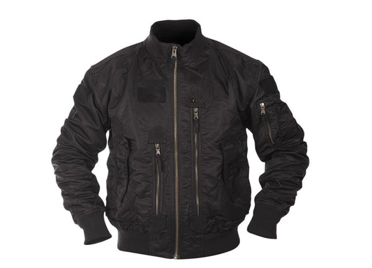 MIL-TEC US Army Tactical Flight Jacket Men Bomber Windblocker Travel Black