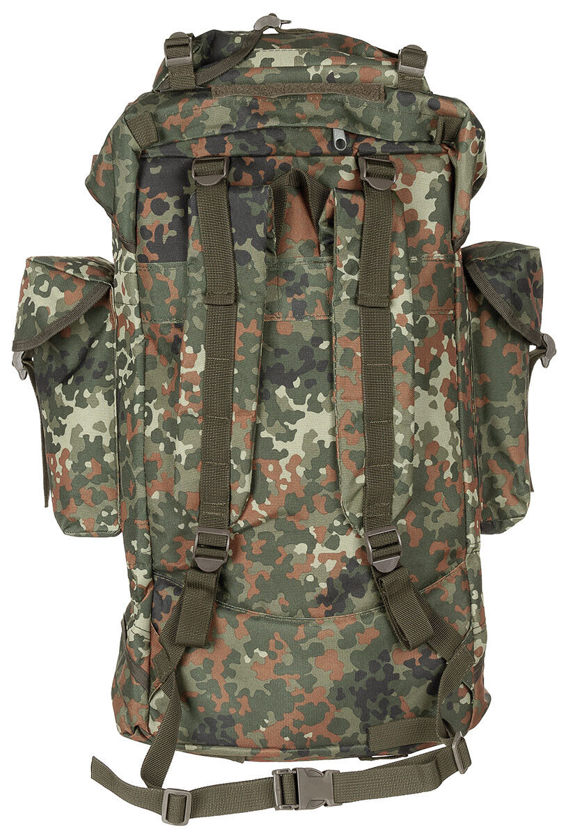 German Army 65L Combat Backpack Bundewehr Flecktarn  MFH Brand Tactical Airsoft