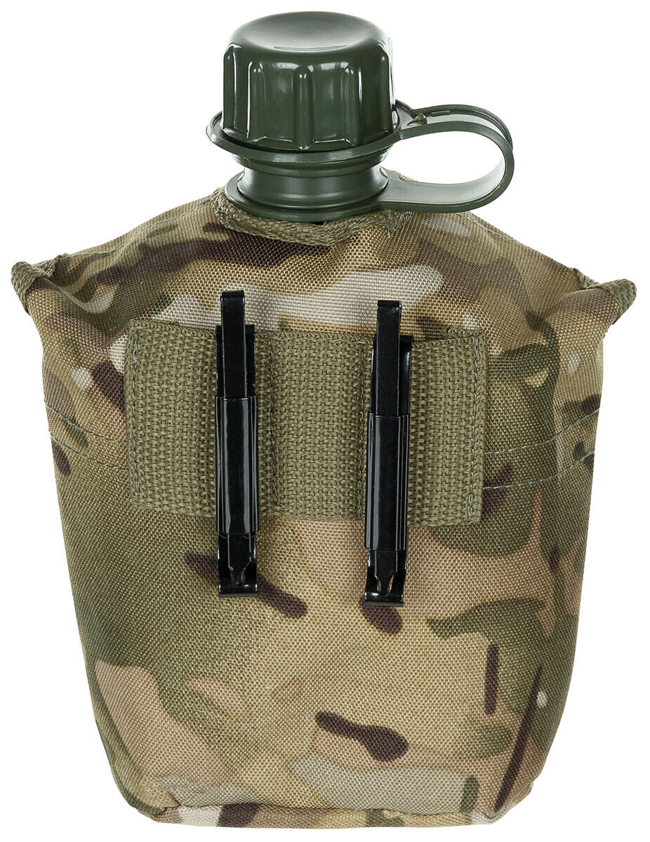 US Army Military Style Plastic Canteen 1L Cover Operation-Camo BPA Free