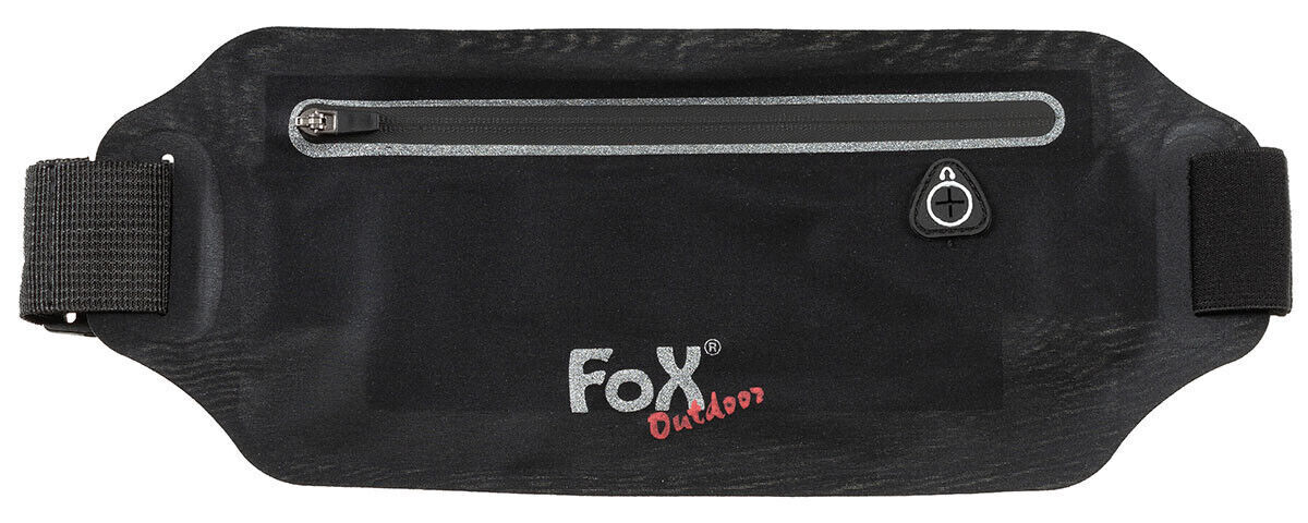 Running Belt Water-Resistant Sweatproof Front Pocket Waterproof Zip Black