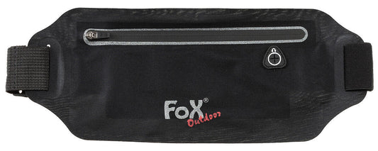Running Belt Water-Resistant Sweatproof Front Pocket Waterproof Zip Black