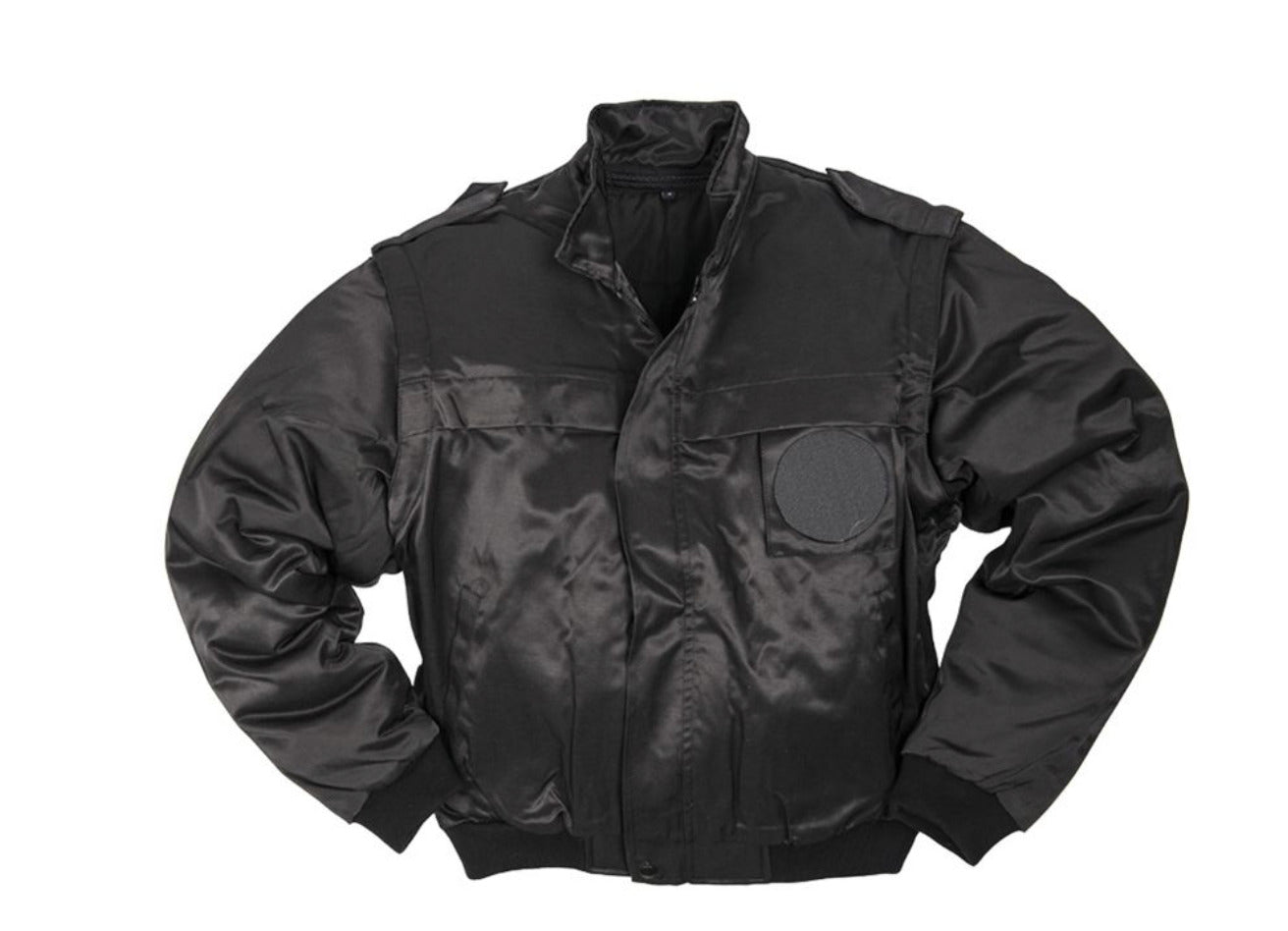 Security Guard Police Style Zip-Off  Sweater Pullover Blouson Reinforced Black