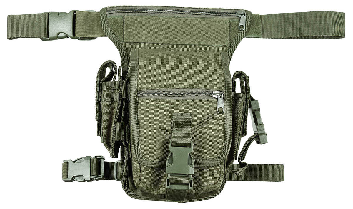 OD Green Hip Bag Leg & Belt Fixation Adjustable Straps Multi-Use